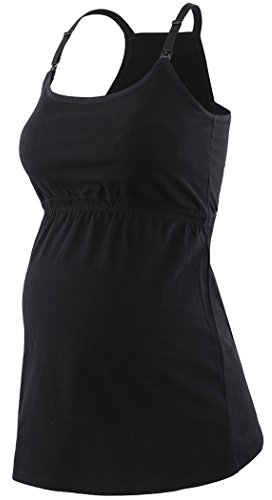 ZUMIY T-Shirt de Maternité d'allaitement, Top d'allaitement pour Femme Enceinte en Coton- Tee Shirt Grossesse- Dos de Dos