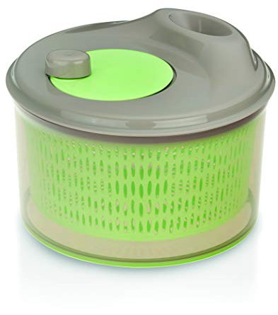 kela Salatschleuder mit Deckel 23cm Dry, Salad Spinner, Kunststoffsieb, Seiher für Gemüse, Obst, Penne, grün