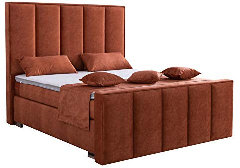 AUKONA Boxspringbett Cleopatra 160x200 mit Fußteil, Farbe wählen und ändern, 7 Zonen Taschenfederkern-Matratze, H2 H3 H4, Komfortschaum-Topper, Lieferung und Aufbau kostenlos