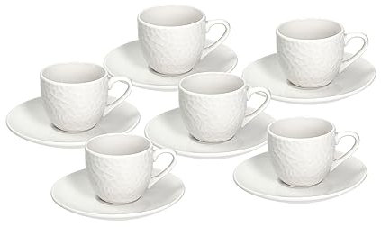 Tognana GF085010000 Set 6 Tazze caffè con Piatto cc80 Golf, Porcellana