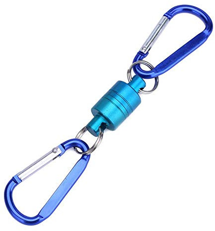Kescher Magnet,Fliegenfischen Magnetisches Netz Release TER Schnelerschluss Keschermagnet Magnet Clip Mit Aumlegierung Hängende Schnalle Kainer(Blau) magnetischer Release Clip blau