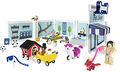 Roblox ROG0177 Celebrity Deluxe Spielset Adopt Me Pet Store mit 3 Spielfiguren, 9 Tierchen, Zubehör und Spielcode für Kinder ab 6 Jahren