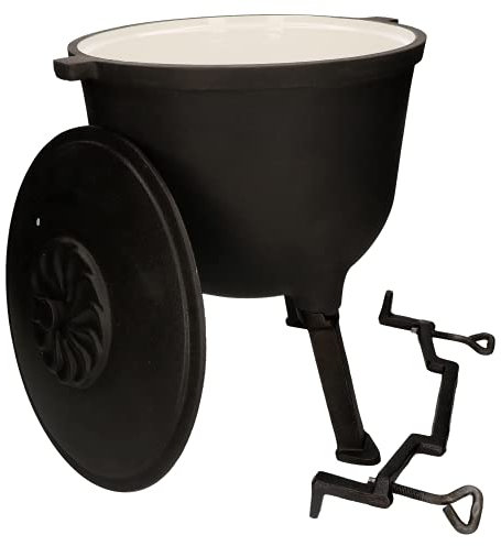 KOTARBAU® Chaudière en fonte émaillée 10 L pour foyer avec couvercle étanche