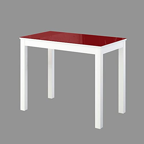 ASTIMESA Mesa de Cocina, Metal, Rojo, 90x50cm-extendida 90x80 cms