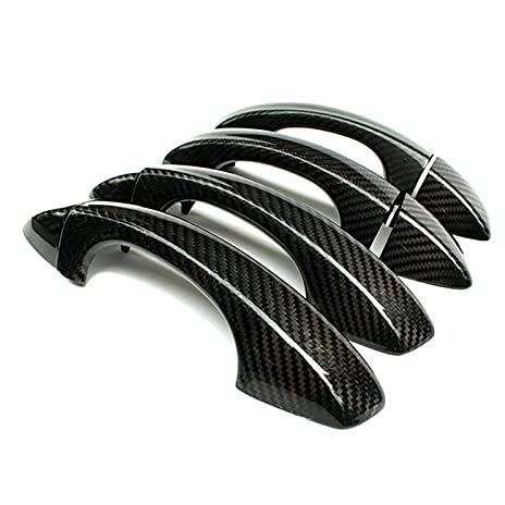 You You 8 Stück Auto-Seitentür-Griffabdeckung ABS Kohlefaser-Chrom-Schutzdekoration-Mütze passen für VW. Golf 6. MK6. Skoda Superb 2009-2013. (Color : Carbon Fiber)