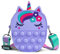 Sichy Poppet Pop it Borsa, 2 in 1 Unicorno Fidget Bag Toy Pop Bubble Push It Borsa a Tracolla, Borsa per Giocattoli Sensoriali Fidget, Antistress Silicone Borsa, Regali per Bambini e Donna