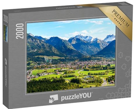 puzzleYOU: Puzzle 2000 Teile „Panoramablick auf Oberstdorf im Allgäu“ – aus der Puzzle-Kollektion Sommer, Allgäu