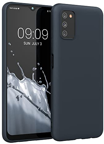 kwmobile Hülle für Samsung Galaxy A03s TPU Case - Handyhülle unterstützt kabelloses Laden, Flexible Schutzhülle, gummiertes Cover in Heidelbeerblau