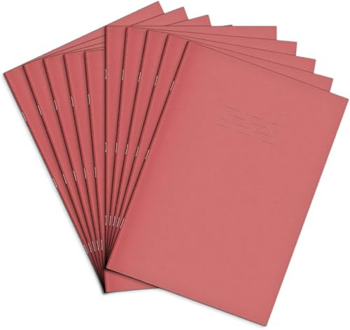 Rhino A4 Exercise Books, 64-Page / 15mm Lined Paper Notebook, 50-Pack, Office & School Stationery Supplies, Pink