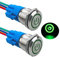 Aiqeer 2 Pièces 19 mm Commutateur Bouton-Poussoir Auto-Bloquant, 12V / 24V 5A Interrupteur à Bouton-Poussoir en Acier Inoxydable Étanche IP67, avec Prise Pré-Câblée (LED Vert)