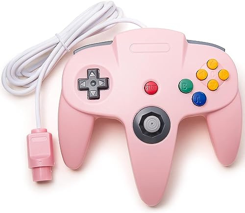 KIWITATA Classic Wired N64 Controller, Retro N64 Remote Joystick Controller di Ricambio per Console di Sistema Originale N64 Rosa