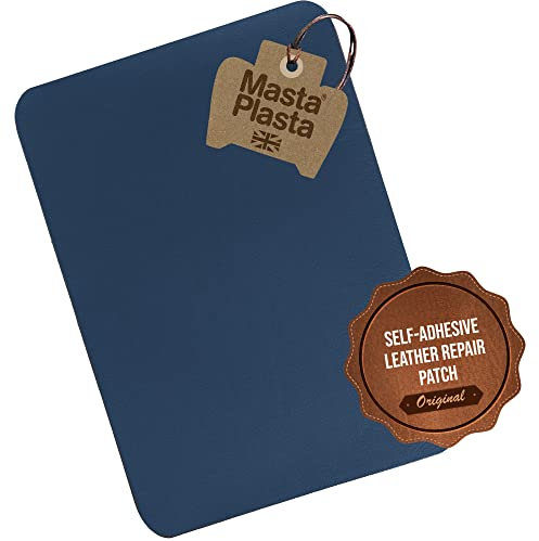MastaPlasta Original Self-Adhesive Leather Repair Patch - Blue 28cm x 20cm (11in x 8in). Your Instant Upholstery-Quality Leather Repair Kit for Sofas, Car Interiors, Bags, Vinyl & DIY