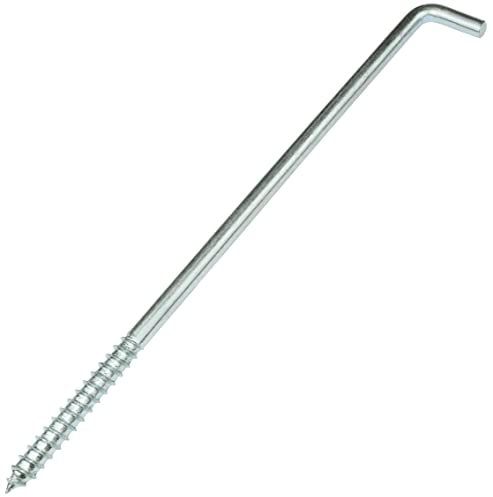 AERZETIX - C58033 - Juego de 5 Escarpias para atornillar en forma de L Ø8x200mm - gancho con tornillo autorroscante - en acero galvanizado - color plata