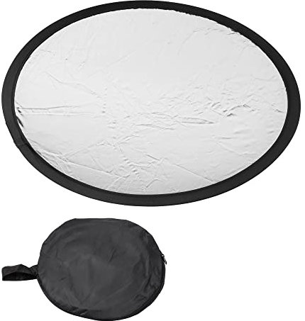 PATIKIL 24 Photography Light Reflector, Nylon Double Sided Diffuser Panel for Studio Photo, Silver/White