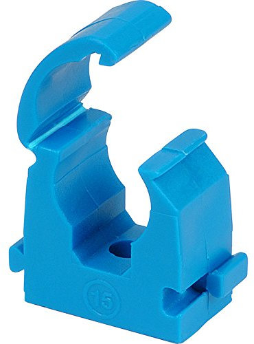 ROHANS Einzelne 15 mm Scharnierrohrschellen TS15, Schlauchschellen, Klemmen für Rohrleitungen, Schwarz, Weiß, Rot, Gelb, Blau, 5 Stück, 10, 15, 20, 50, 100 Stück (50, Blau)