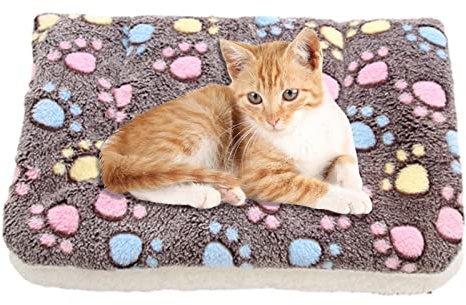 LegendTech Couverture pour Chat - Moelleuse et Douce - pour Chat - avec Impression Mignonne - Couverture en Flanelle pour Petits Animaux de Compagnie de Taille Moyenne