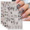 JMEOWIO 9 Sheets Butterfly Nail Art Stickers Decals Self-Adhesive Moon Nail Supplies Nail Art Design Decoration Accessories