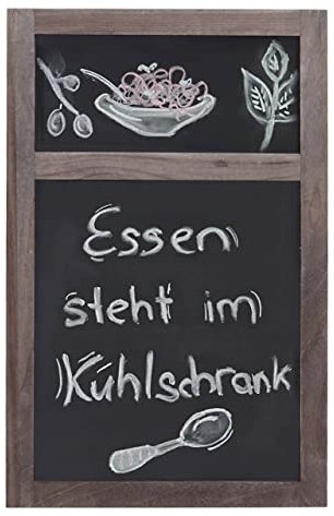 Werbetafel HWC-C51, Wandtafel Kreidetafel, 55x34x2cm, Holz Shabby-Look Vintage - grau-braun