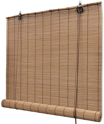WIFESE Bambusrollo Braunes 80x160 cm Rollos FüR Fenster Raffrollo Mit HakenaufhäNgung Bambusvorhang Rollo Bambus Verdunkelungsrollo Fenster Rollos FüR Innen Bamboo Blinds Roller Blind