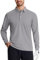 TACVASEN Polo Shirts for Men Adult Long Sleeve Shirts Quick Dry Hiking Shirts Lightweight Summer Tops Light Grey,M