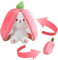 MEZHEN Hase Kuscheltier Plüschtiere Erdbeer Plüsch Kuscheltier Versteckspiel Hasen Kuscheltiere Erdbeer Plüsch Geschenke für Kinder Jungen Mädchen