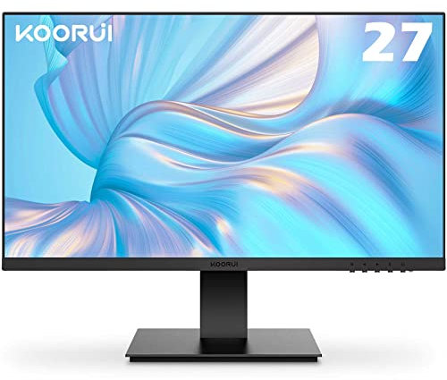 KOORUI 27 Inch FHD Monitor, Computer Monitor(1080P, 75HZ, HDMI+VGA, 99% SRGB, 5ms Response, Eye Care) Virtually Borderless Design Display, 27N1A