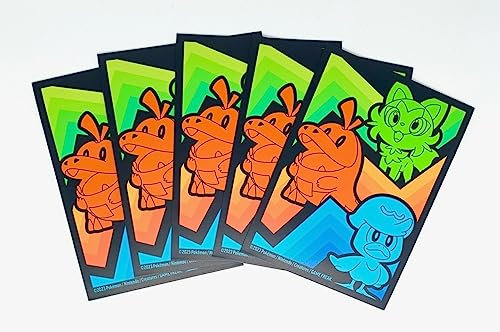 Pokemon Card Sleeves - Paldea Evolved Elite Trainer Box - 65 Count Pack - Fuecoco Sprigatito Quaxly