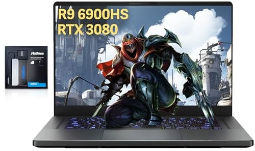 ASUS 2022 ROG Zephyrus G15 15.6 240Hz QHD Gaming Laptop, AMD Ryzen 9 6900HS, 16GB DDR5 RAM, 2TB PCIe SSD, GeForce RTX 3080 8GB, Backlit Keyboard, HD Webcam, Win 11 Pro, Gray,32GB Snowbell USB Card
