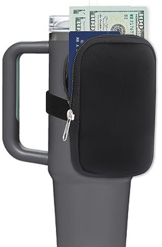 keepsweat Stanley Cup Water Bottle Pouch Black Tumbler Pouch for Stanley Quencher Adventure IceFlow 40oz/20oz/30oz Man Women Outdoor Running Workout Tumbler Belt Bag Stanley Accessories