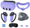 BeisDirect 7-Piece Set for Me-ta Quest 3 Accessories, Quest 3 VR Silicone face Cover, VR Shell Cover, Quest 3 Touch Controller Grip Cover, Protective Lens Cover, Disposable Eye Cover (Purple)