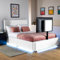 X-Rocker AVA Leather TV Bed with Rotating TV Mount 55, Storage and Cable Management, Ambient Underbed RGB LED Lighting Small Double 4ft Sleeper Bedstead, Upholstered Leather Frame XR LIVING - WHITE