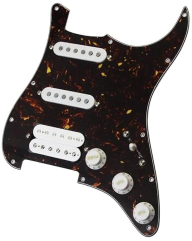 Vorverdrahtetes E-Gitarren-Pickguard-Schlagbrett, Geladenes Schlagbrett, Humbucker-Tonabnehmer-Set, Gitarrenzubehör vorverdrahteter Tonabnehmer Schlagbrett (Color : Brown Tortoise Shell)