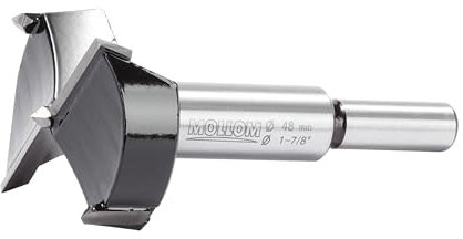 Mollom 48mm (1-7/8) Forstnerbohrer mit langlebiger YG8 Hartmetall-Dicke von 2,0mm für präzise Holzbearbeitung. Ideal für Hartholz, Kunststoff und Sperrholz