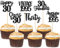 Xsstarmi 24 Pack Vintage 1995 Cupcake Toppers Black Glitter Happy 30th Birthday Cheers to 30 Thirty 30 Fabulous Cupcake Picks for Happy 30th Birthday Wedding Anniversary Party Cake Decorations