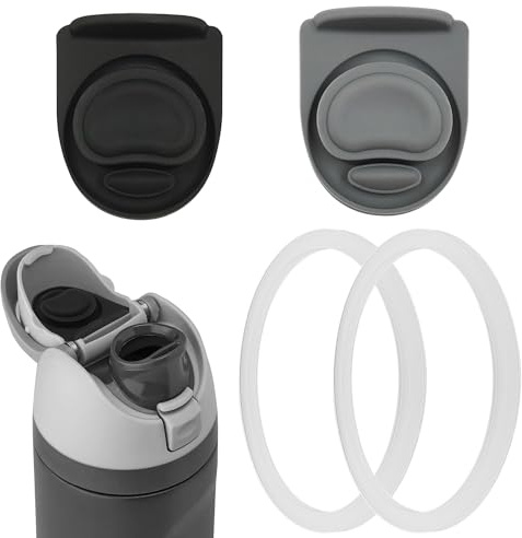 Lot de 2 bouchons de rechange compatibles avec Owala FreeSip 680,4 g, 947,2 g, pièce d'étanchéité pour couvercle de bouteille d'eau Owala 19/24/32/1284 g, 2 joints d'étanchéité en caoutchouc de