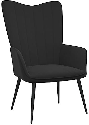 THOYTOUI Relaxsessel, Kinosessel Clubsessel Liegesessel PolsterStuhl Geeignet für Schlafzimmer Balkon Büro Stube Schwarz Samt