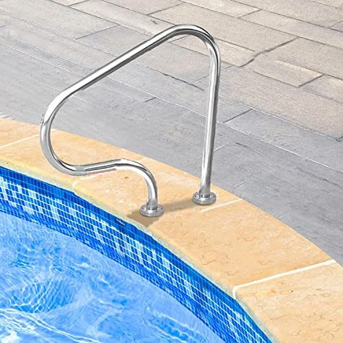 CCKUHN Swimming Pool Handrails Schwimmbad-Handlauf, Poolgeländer aus Edelstahl 304 für Innen- und Außenpools, einfach zu montieren