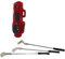 Jorzer Mini Golfschläger Puppenhaus Golfschläger Miniatur Outdoor Zubehör im Maßstab 1:12 Golftasche Schläger Golfeimer Miniaturmodell rot