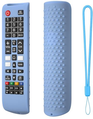 Fiorky Coque de Protection en Silicone pour télécommande Sam-Sung Smart TV BN59-01315A 01315B, Coque antidérapante, résistante aux Chocs, Housse de Protection avec Cordon, Lavable