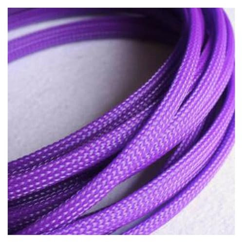 Manchons de câble 1-50M 3-25mm Violet Maille Peau de Serpent Fil de Protection Nylon serré Pet Gaine Isolante Extensible Manchons tressés(20Meters,20mm)