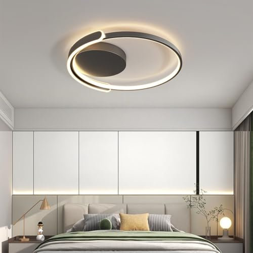 Harpochten Led Dimmable Ceiling Light Modern with Remote Control Ceiling Lamp Creative Acrylic Living Room Light Bedroom Lamp for Bedroom Office Dining Room Youth Room Interior Lighting(White)