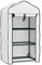 Outsunny 3 Tier Mini Greenhouse with Reinforced PE Cover, Portable Indoor Outdoor Greenhouse with Roll-up Door and Wire Shelves, 127H x 59W x 39D cm, White