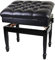 SDVantage Klavierbank aus Leder, höhenverstellbar, Klavierbank mit Notenfach, einzelne Keyboardbank mit Hufeisenbeinen, Höhe: 50 ~ 60 cm, Schwarz