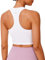 PINSPARK Sport BH Damen ohne Bügel Gepolstert Bustier mit Abnehmbaren Cups Racerback Push Up Sport Bra Atmungsaktiv Bralette Nahtlose Crop Tops Joggen Yoga Fitness Weiß M
