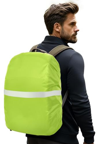 Moorle Regenschutz Rucksack 45L, Reflektierender Rucksack Schulranzen Regenschutz, Step by Step Regenschutz Kinder,Grün Rucksack Regenschutz Reflektierend Regentag im Freien Klettern Camping Abenteuer