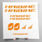 Aufkleber-Set kompatibel mit Rahmen MTB Mountainbike und Helm | Decals Aufkleber für Fahrrad Schriftzug Logos | Stickersland® – Haibik (Orange matt)