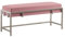 BETTSO - Elegante Sitzbank LAMO - Polsterbank mit Metalbeinen - Moderner Bettbank - Garderobenbank - Sitzhocker Wohnzimmer, Schlafzimmer, Flur - Metalfarbe Chrom - Stofffarbe Rosa - 100x35x45cm