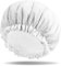 Giantree Reusable Shower Caps for Women, Terry Cloth Lined Shower Cap Double Layer, Reusable Waterproof Elastic Band Hair Cap for All Hair Lengths Bath Caps for Women Spa Home Salon Use(White)