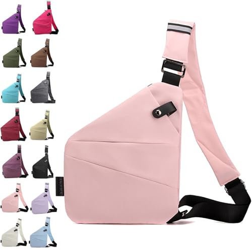 sac de voyage anti-vol pour femme, bandoulière antivol rose pâle