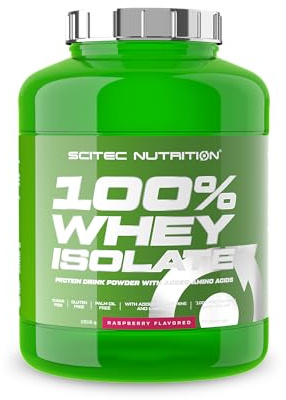 Scitec Nutrition 100% Whey Isolate - Molkenprotein-Isolat mit Aminosäuren | MolkenIsolat & Hydrolysat - Mit L-Glutamin & L-Arginin - Zucker- & Glutenfreie Formel - 1816 g, Himbeere